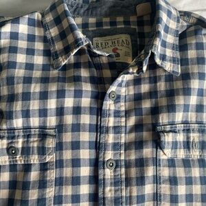 RedHead Navy and Cream Plaid Men's Shirt